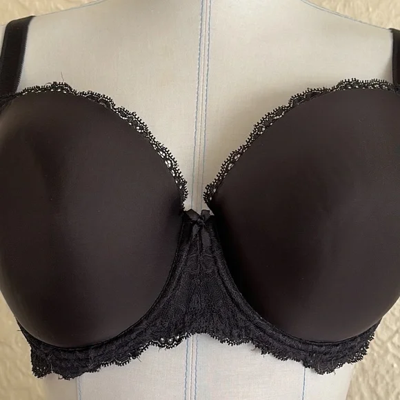 Victoria’s Secret Dream Angels Lined Demi 38DDD Black Lace Bra - Picture 3 of 11